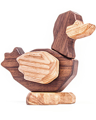 FableWood The Duck - 5 Magnetic Pieces - Sustainable Wood Wooden Blocks & Construction Sets