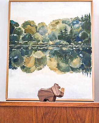 FableWood The Little Rhino - 2 Magnetic Pieces - Sustainable Wood Wooden Animals