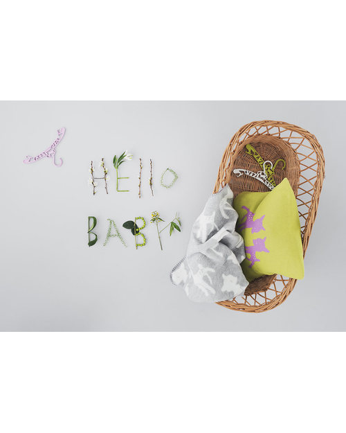 Fabulous Goose Bambi Baby Blanket - Pale Grey, White reversible - 100% brushed cotton (fleece effect: soft and warm) 75 x 100 cm Muslin Swaddle