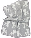 Fabulous Goose Bambi Baby Blanket - Pale Grey, White reversible - 100% brushed cotton (fleece effect: soft and warm) 75 x 100 cm Muslin Swaddle