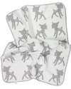 Fabulous Goose Bambi Baby Blanket - Pale Grey, White reversible - 100% brushed cotton (fleece effect: soft and warm) 75 x 100 cm Muslin Swaddle