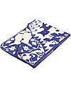 Fabulous Goose Fairytale Forest Blanket - Blue, White 100% Organic Cotton (fleece effect: soft and warm)  - 120x150 cm Muslin Swaddle