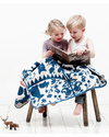 Fabulous Goose Fairytale Forest Blanket - Blue, White 100% Organic Cotton (fleece effect: soft and warm)  - 120x150 cm Muslin Swaddle