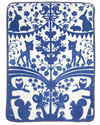 Fabulous Goose Fairytale Forest Blanket - Blue, White 100% Organic Cotton (fleece effect: soft and warm)  - 120x150 cm Muslin Swaddle