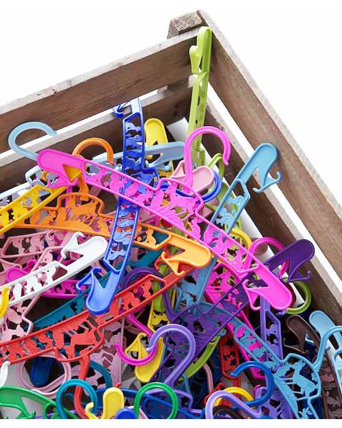 Fabulous Goose Pack of 3 Junior Hangers - Pink and Green - Eco Plastic! Hangers