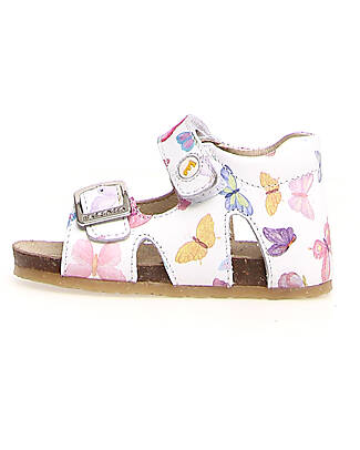 Falcotto Bea Sandal - Leather - Butterflies - White Sandals