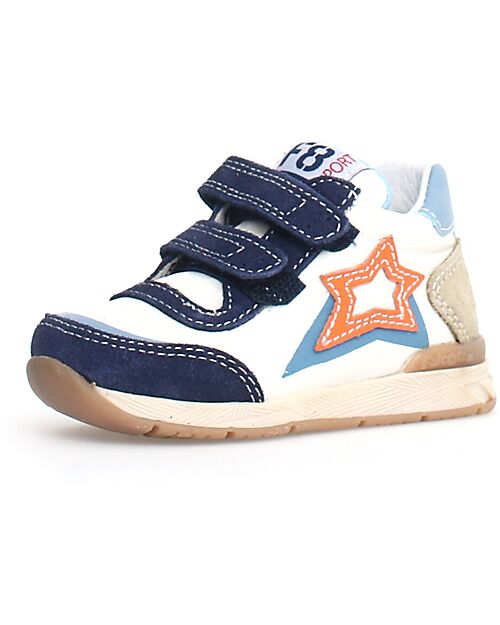 Falcotto New Ferdi Sneakers - Suede and Nylon - Milk/Navy/Stone Sneakers