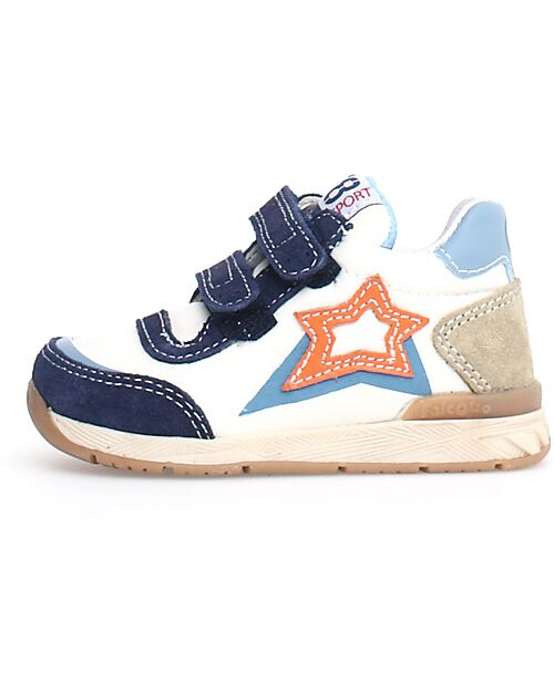 Falcotto New Ferdi Sneakers - Suede and Nylon - Milk/Navy/Stone Sneakers