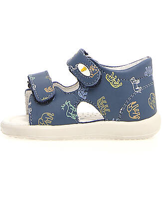 Falcotto Open Sandal New River - Leather - Safari - Blue Sandals