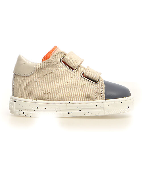 Falcotto Salazar Sneakers - Canvas - Delavè/Celeste/Milk - Leather Detail Sneakers