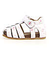 Falcotto Semi-Closed Sandal Alby - Leather - Flowers - White Sandals