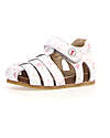 Falcotto Semi-Closed Sandal Alby - Leather - Flowers - White Sandals