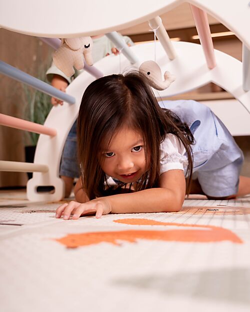 Family Nation 2-in-1 Foldable Montessori Play Mat – Reversible and Soft – Animal Friends – 180x150 cm – From Birth Playmats