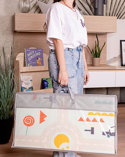 Family Nation 2-in-1 Foldable Montessori Play Mat – Reversible and Soft – Dino Friends – 180x150 cm – From Birth Playmats