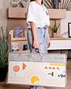 Family Nation 2-in-1 Foldable Montessori Play Mat – Reversible and Soft – Dino Friends – 180x150 cm – From Birth Playmats