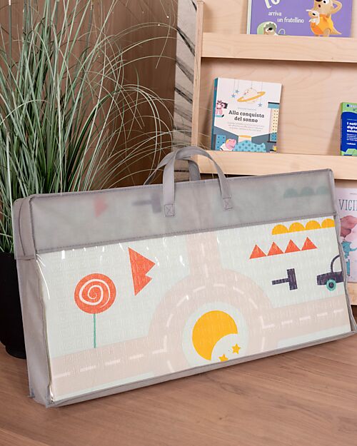 Family Nation 2-in-1 Foldable Montessori Play Mat – Reversible and Soft – Dino Friends – 180x150 cm – From Birth Playmats