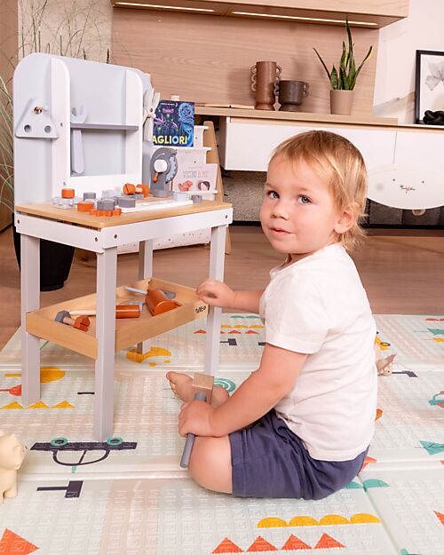 Family Nation 2-in-1 Foldable Montessori Play Mat – Reversible and Soft – Dino Friends – 180x150 cm – From Birth Playmats