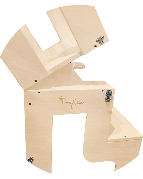 Family Nation 2 in 1 Montessori Learning Tower - Natural - Converts in Table+Chair Montessori Towers