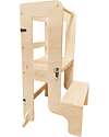 Family Nation 2 in 1 Montessori Learning Tower - Natural - Converts in Table+Chair Montessori Towers