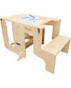 Family Nation 2 in 1 Montessori Learning Tower - Natural - Converts in Table+Chair Montessori Towers