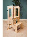Family Nation 2 in 1 Montessori Learning Tower - Natural - Converts in Table+Chair Montessori Towers