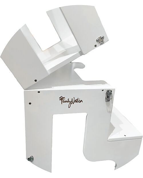 Family Nation 2 in 1 Montessori Learning Tower - White - Converts in Table+Chair Montessori Towers