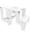 Family Nation 2 in 1 Montessori Learning Tower - White - Converts in Table+Chair Montessori Towers