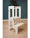 Family Nation 2 in 1 Montessori Learning Tower - White - Converts in Table+Chair Montessori Towers