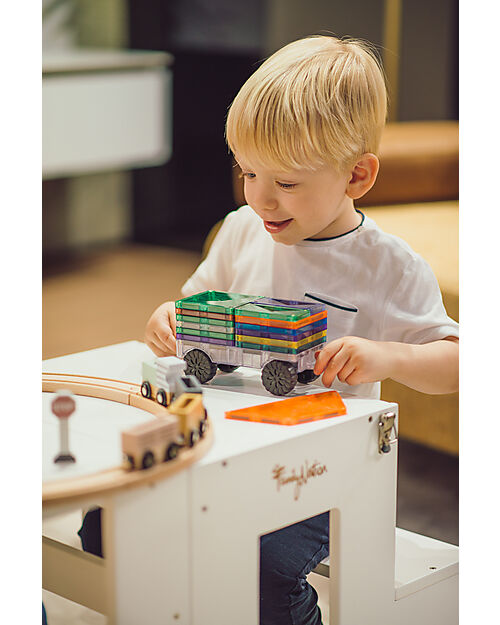 Family Nation 2 in 1 Montessori Learning Tower - White - Converts in Table+Chair Montessori Towers