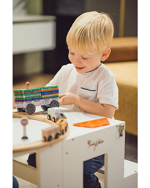 Family Nation 2 in 1 Montessori Learning Tower - White - Converts in Table+Chair Montessori Towers