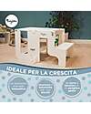 Family Nation 2 in 1 Montessori Learning Tower - White - Converts in Table+Chair Montessori Towers