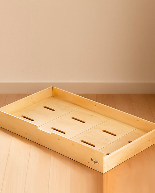 Family Nation 2-in-1 Montessori Pull-out Bed and Drawer Evi - includes Bed Slats - Compatible with Beds 200 x 90 cm Montessori Beds