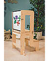 Family Nation 3 in 1 Montessori Learning Tower - Natural - Magnetic Board - Converts in Table+Chair Montessori Towers