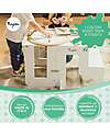 Family Nation 3 in 1 Montessori Learning Tower - White - Magnetic Board - Converts in Table+Chair Montessori Towers