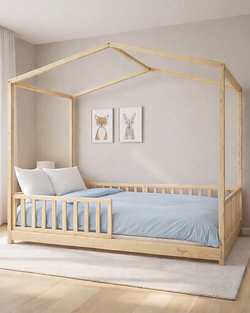 Family Nation 4-in-1 Evi Convertible Montessori Bed – 200x90 cm – All Included – From Birth to 99 Years Montessori Beds
