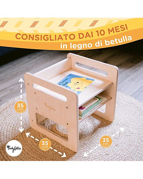 Family Nation Adjustable Montessori Chair - Natural - Grows with your child - Birch Wood Chairs