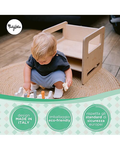 Family Nation Adjustable Montessori Chair - Natural - Grows with your child - Birch Wood Chairs