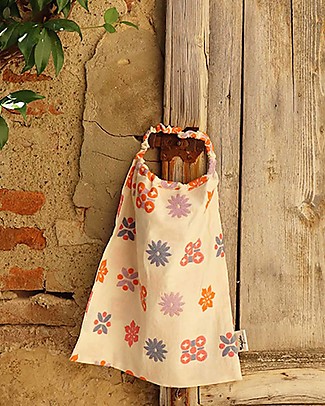 Family Nation Bavaglino con Elastico - Reversibile - Fantasia Floreale - 100% Sostenibile e Made in Toscana - Perfetti per l'Asilo! Pullover Bibs