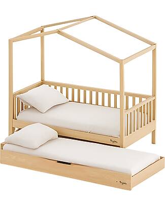 Family Nation Evi 4 in 1 Evolutionary Montessori Bed 200x90 + Pull-Out Bed/Drawer + 12 cm Aloe Vera Mattress + 11 cm Drawer Mattress Montessori Beds