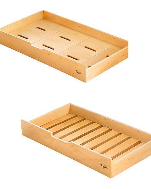 Family Nation Evi 4 in 1 Evolutionary Montessori Bed 200x90 + Pull-Out Bed/Drawer + 14 cm Anti-Mite Mattress + 11 cm Drawer Mattress Montessori Beds