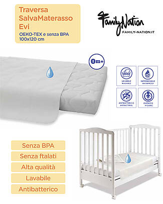 Family Nation Evi Mattress Protector - 100x200 cm - 0m+ - OEKO-TEX and BPA free Bed Sheets and Pillow Cases