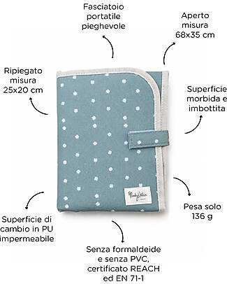 Family Nation Foldable Travel Changing Mat - Clover Green - Firenze Travel Collection Travel Changing Mats