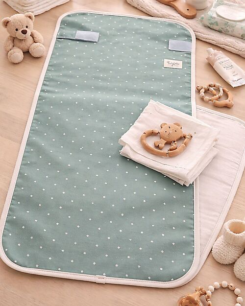 Family Nation Foldable Travel Changing Mat - Clover Green - Firenze Travel Collection Travel Changing Mats