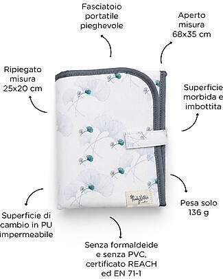 Family Nation Foldable Travel Changing Mat - Ginko Ivory - Firenze Travel Collection Travel Changing Mats