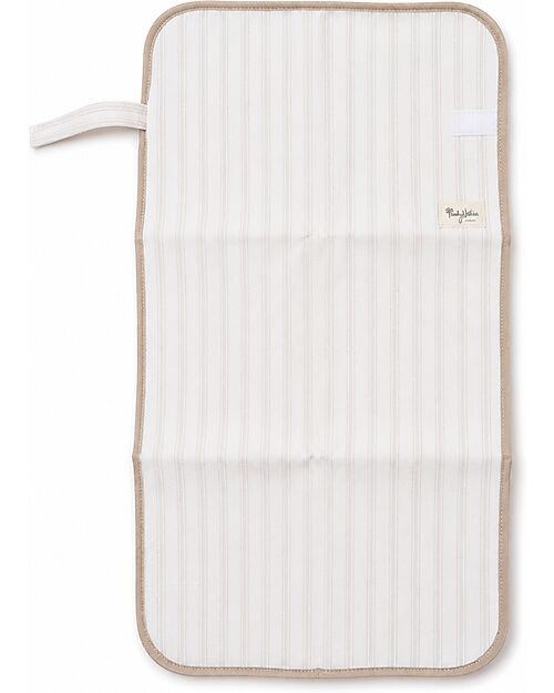 Family Nation Foldable Travel Changing Mat - Stripes Beige - Firenze Travel Collection Travel Changing Mats