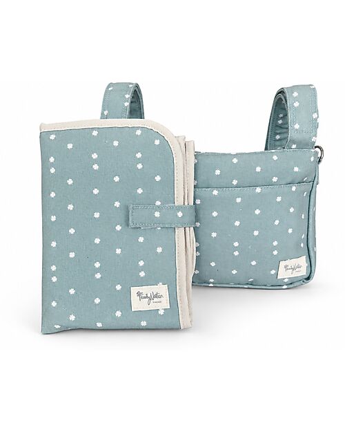 Family Nation Foldable Travel Changing Mat + Stroller Organizer Bag - Clover - Green - Firenze Travel Collection Travel Changing Mats