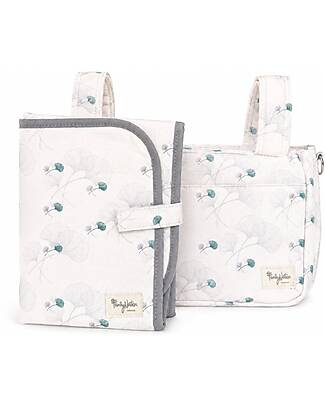 Family Nation Foldable Travel Changing Mat + Stroller Organizer Bag - Ginko Ivory - Firenze Travel Collection Travel Changing Mats