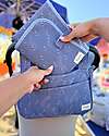 Family Nation Foldable Travel Changing Mat + Stroller Organizer Bag - Olive - Blue - Firenze Travel Collection Travel Changing Mats