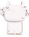 Family Nation Foldable Travel Changing Mat + Stroller Organizer Bag - Stripes - Beige - Firenze Travel Collection Travel Changing Mats