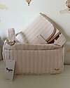 Family Nation Foldable Travel Changing Mat + Stroller Organizer Bag - Stripes - Beige - Firenze Travel Collection Travel Changing Mats